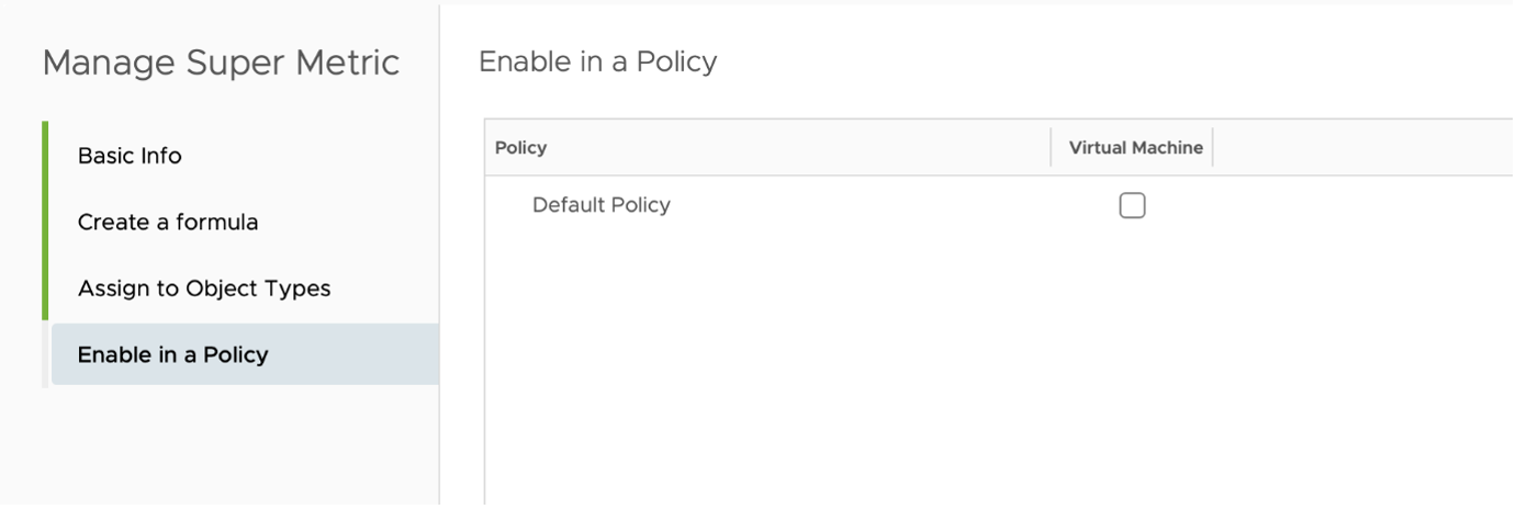 Enable in policy