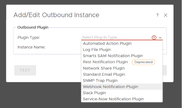 vRealize Operations Outbound Plugins