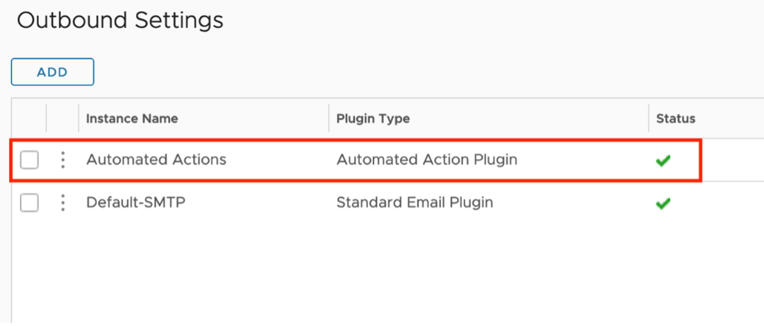 Automated Actions Outbound Instance