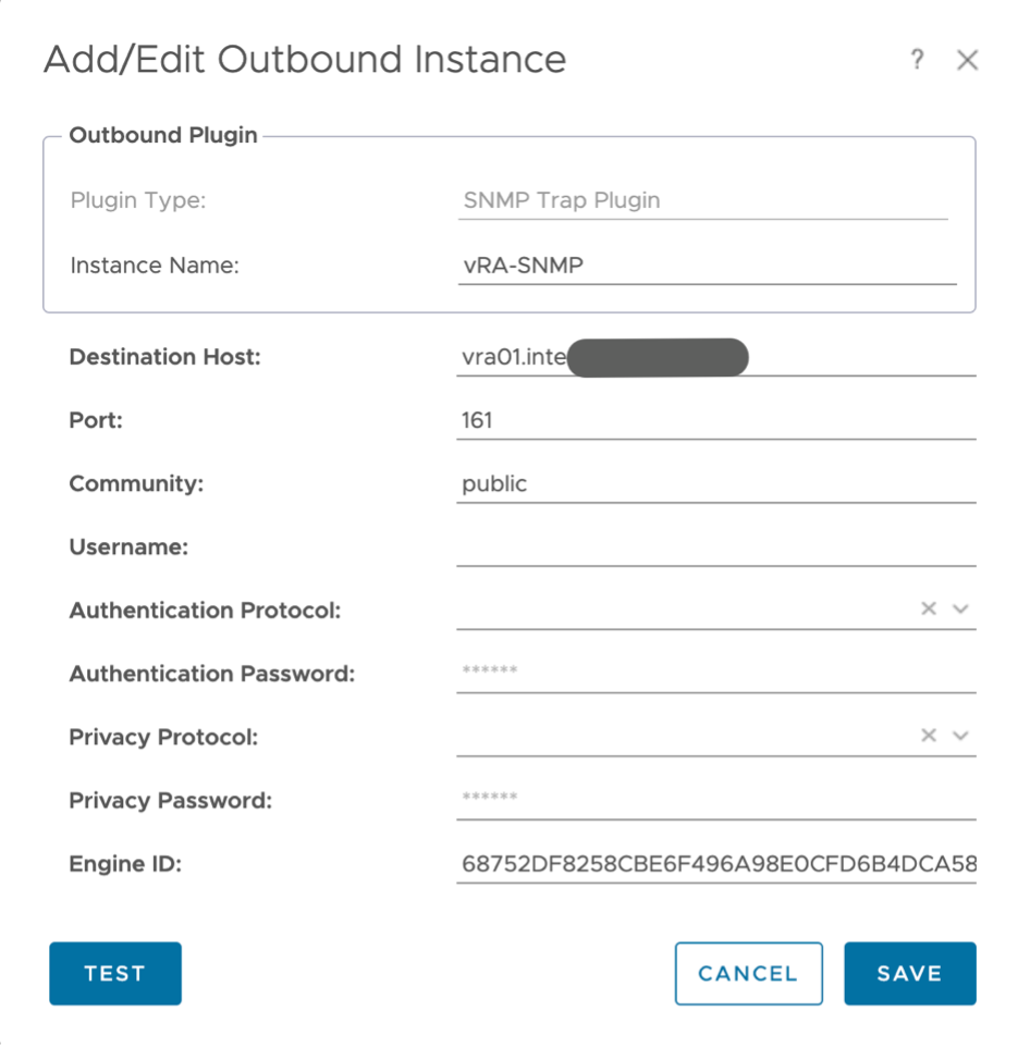 SNMP-Plugin Outbound Instance