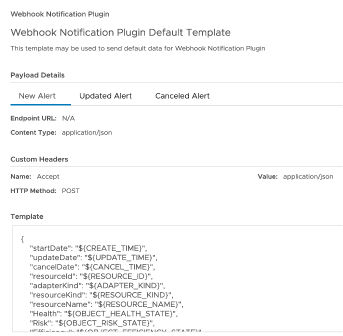 Payload configuration for Webhook Outbound Plugin