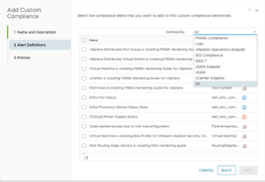 Modifying alert definitions